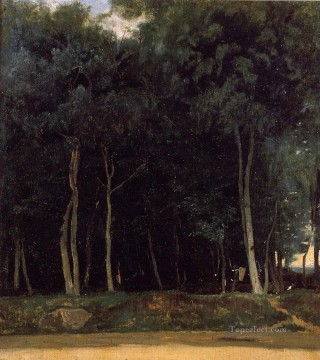  plein Oil Painting - Fontainebleau the Bas Breau Road plein air Romanticism Jean Baptiste Camille Corot